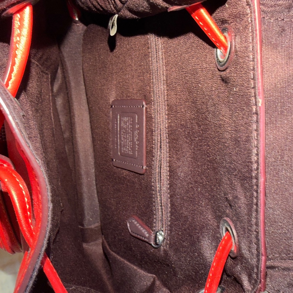 Coach backpack purse red leather NWT - Picture 6 of 6